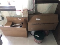 2 Boxes of Misc. Kitchen Items- Cake Dishes, Etc
