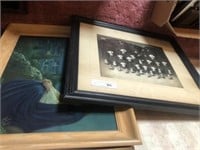3 Pictures- Needlework, Picture of Christ, Etc.
