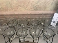 Set of Ice Tea Glasses with Vintage Wire Carrier