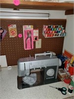 SINGER SEWING MACHINE AND WALL EXTRAS