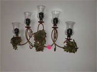 VINTAGE GOLDEN WIRE CANDLE WALL DECOR