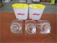 Kelloggs canisters & Glass canisters