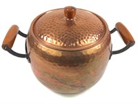 Mid Century Hammered Copper Pot