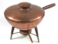 Copper & Brass Mid Century Chafing Dish Set
