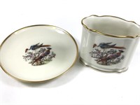 2 Pcs VTG Rosenthal Porcelain Exotic Bird Dishes