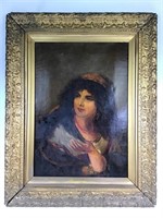 Antique Oil Painting of Woman