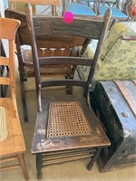 Cane Seat Press Back Chair