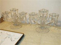 GLASS TRIPLE CANDLE HOLDERS