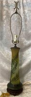 Antique Galle Acid Cut Cameo Glass Table Lamp