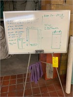 Dry erase board with easel