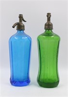 (2) Antique Bacon Bottling Soda Siphon Bottles