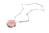 DANISH N.E.FROM SILVER AND ROSE QUARTZ NECKLACE