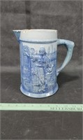 Blue and Gray Stoneware Pitcher