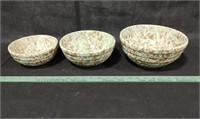 Set of 3 Spongeware Nesting Bowls
