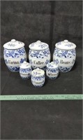 Early Meissen Blue Onion Canister Set