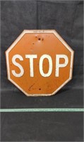 Early Heavy Embossed Metal Stop Sign
