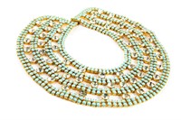 VINTAGE TURQUOISE AND CRYSTAL COLLAR NECKLACE