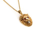 GOLD CHAIN WITH LION HEAD PENDANT