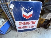 Chevron Heating Fuels Porcelain Single Sided Sign