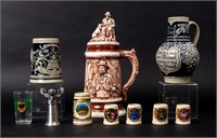 Mixed Lot of German Beer Steins and Shot Glasses