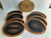 (9) WOODEN TRAYS