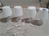 Lot of 4 Small Plastic Lamps