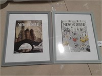 Lot of 2 Framed The New Yorker Art 18" x 22"