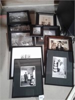 Lot of 10 Old Black & White Framed Photos