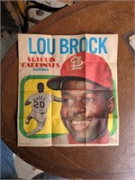 Vintage Topps Fold Up Lou Brock Poster