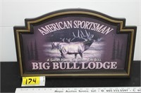 American sportsman Big bull lodge sign