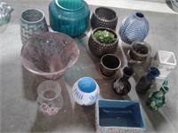 Lot of 15 Asstd Pots, Small Vases & Decot