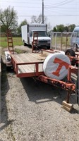 6’8” x 16’ flatbed trailer with ramps