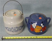 2-Stoneware Cookie Jars- one is Western