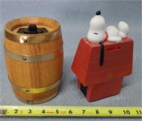 Snoopy & Barrel Coin Banks