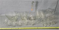 Cut Crystal Wine Set, Glasses, & Bowl Sets