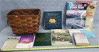 Basket w/ Maps & Misc. Books
