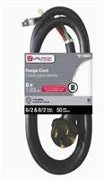 Power Cord 6-ft 4-Prong Black Range Power Cord