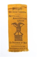 Civil War Ex-POW 16th Conv Delegate Ribbon