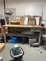large metal Work bench with grinder