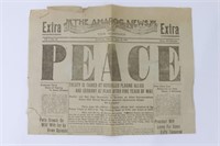 WWI Treaty of Versailles Extra Edition Newspaper