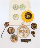 Vintage Political Campaign Buttons, Pins, Etc