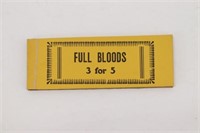 Antique Cigar Co. coupon book “Full Bloods 3 for