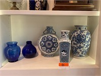 A Group of Blue & White Vases