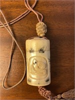 19th C. Japanese Ivory Inro w/ Ojime Bead