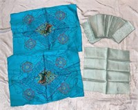 Hand sewn Oriental Pillow Shams and Napkins