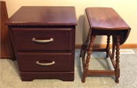 Drop Leaf Oval Table & Night Stand