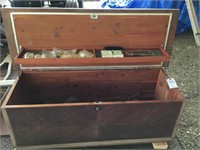 Lane cedar chest w/ contents (40"w x 15"d x 15"h)