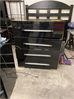 Sleek black 4 drawer dresser