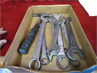 Box of misc. wrenches/tools.