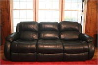 Black Leather Reclining Sofa